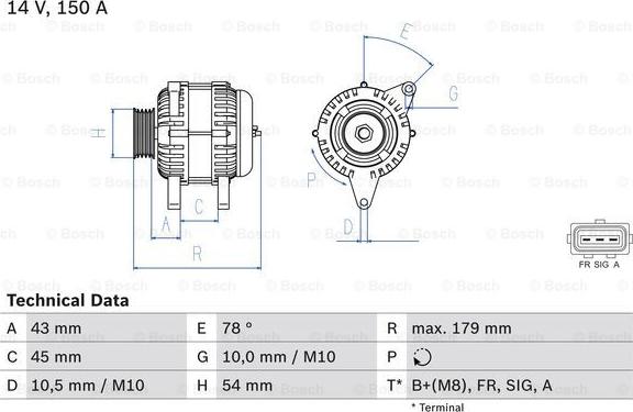 BOSCH 0 986 049 161 - Генератор mashina-shop.ru