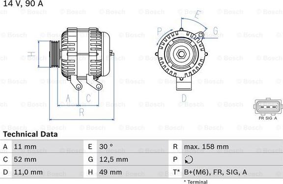 BOSCH 0 986 049 121 - Генератор mashina-shop.ru