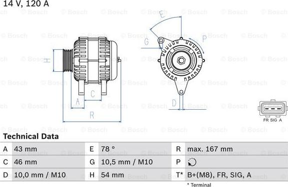 BOSCH 0 986 049 171 - Генератор mashina-shop.ru