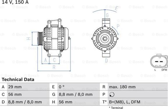 BOSCH 0 986 044 910 - Генератор mashina-shop.ru