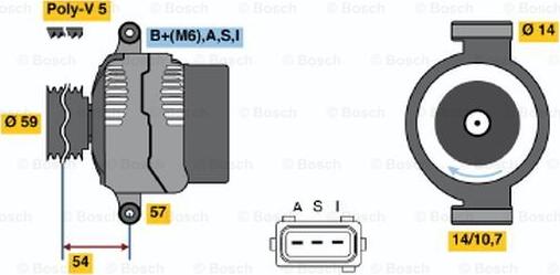 BOSCH 0 986 044 611 - Генератор mashina-shop.ru