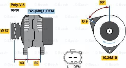 BOSCH 0 986 044 310 - Генератор mashina-shop.ru