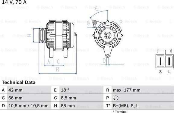 BOSCH 0 986 045 541 - Генератор mashina-shop.ru