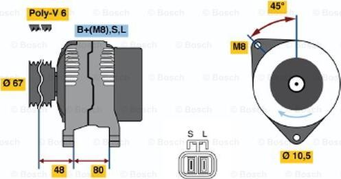 BOSCH 0 986 045 641 - Генератор mashina-shop.ru