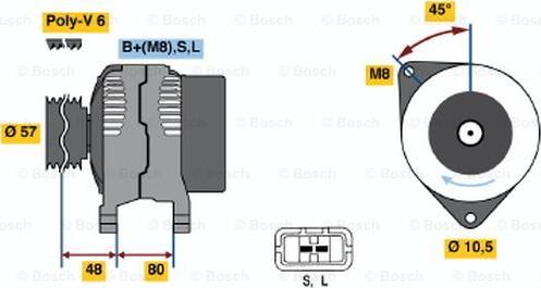 BOSCH 0 986 045 661 - Генератор mashina-shop.ru