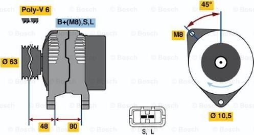 BOSCH 0 986 045 621 - Генератор mashina-shop.ru