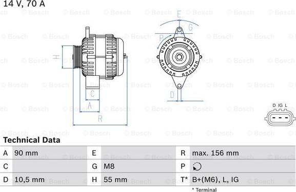 BOSCH 0 986 045 751 - Генератор mashina-shop.ru