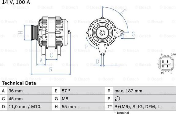 BOSCH 0 986 046 120 - Генератор mashina-shop.ru