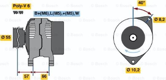 BOSCH 0 986 040 081 - Генератор mashina-shop.ru