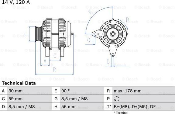 BOSCH 0 986 040 350 - Генератор mashina-shop.ru