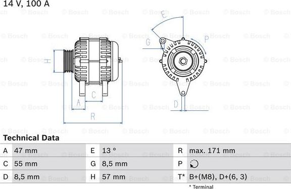 BOSCH 0 986 040 370 - Генератор mashina-shop.ru