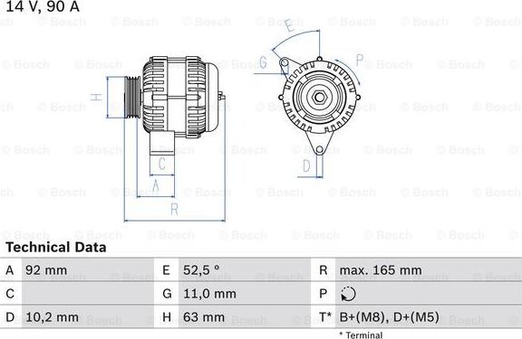 BOSCH 0 986 040 210 - Генератор mashina-shop.ru