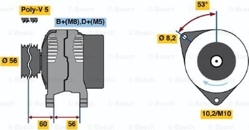 BOSCH 0 986 040 231 - Генератор mashina-shop.ru