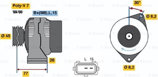 BOSCH 0 986 041 391 - Генератор mashina-shop.ru