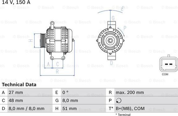 BOSCH 0 986 048 740 - Генератор mashina-shop.ru