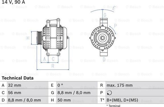 BOSCH 0 986 043 650 - Генератор mashina-shop.ru