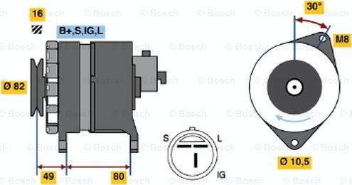 BOSCH 0 986 043 121 - Генератор mashina-shop.ru