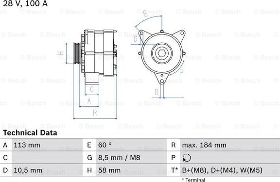 BOSCH 0 986 043 890 - Генератор mashina-shop.ru