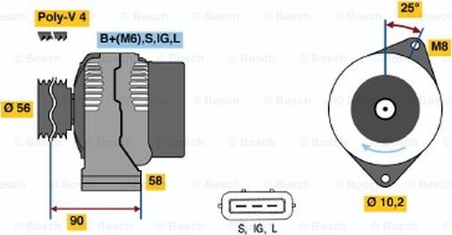 BOSCH 0 986 042 991 - Генератор mashina-shop.ru