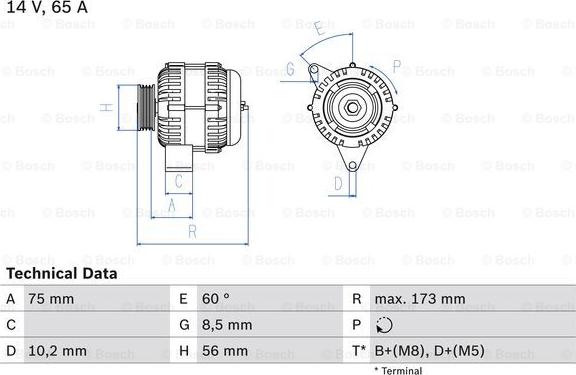 BOSCH 0 986 042 111 - Генератор mashina-shop.ru