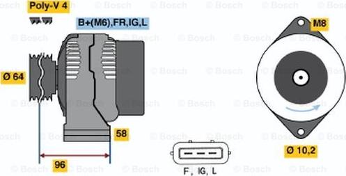 BOSCH 0 986 042 861 - Генератор mashina-shop.ru