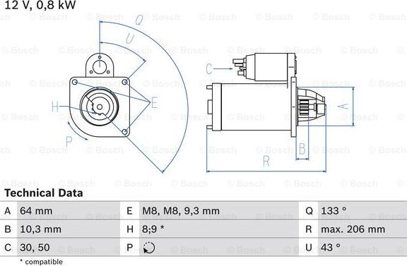 BOSCH 0 986 019 301 - Стартер mashina-shop.ru