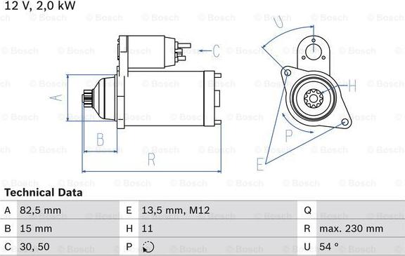 BOSCH 0 986 015 331 - Стартер mashina-shop.ru