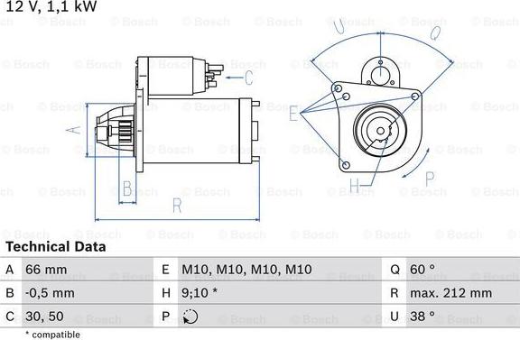 BOSCH 0 986 016 400 - Стартер mashina-shop.ru