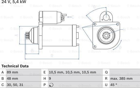 BOSCH 0 986 011 550 - Стартер mashina-shop.ru