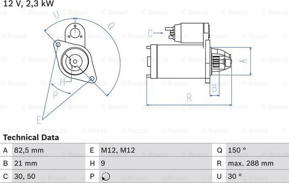 BOSCH 0 986 011 150 - Стартер mashina-shop.ru