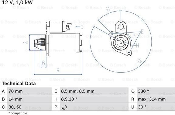 BOSCH 0 986 018 570 - Стартер mashina-shop.ru