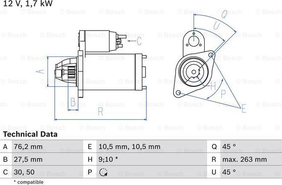 BOSCH 0 986 018 070 - Стартер mashina-shop.ru