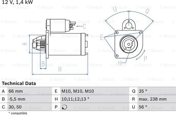 BOSCH 0 986 018 310 - Стартер mashina-shop.ru