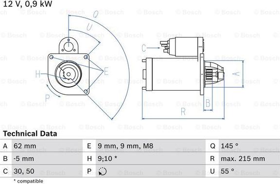 BOSCH 0 986 013 850 - Стартер mashina-shop.ru