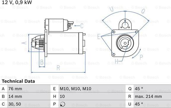 BOSCH 0 986 013 270 - Стартер mashina-shop.ru