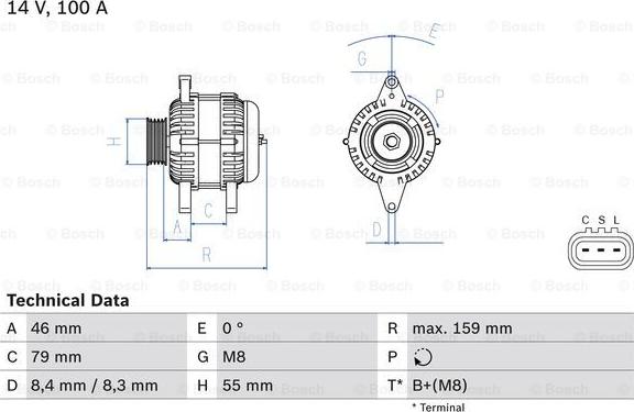 BOSCH 0 986 084 440 - Генератор mashina-shop.ru