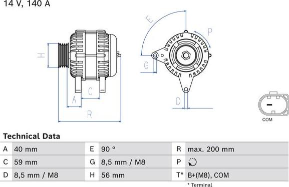 BOSCH 0 986 085 040 - Генератор mashina-shop.ru