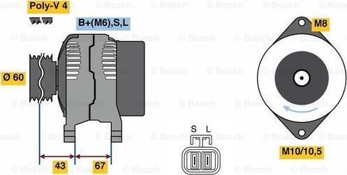 BOSCH 0 986 080 940 - Генератор mashina-shop.ru