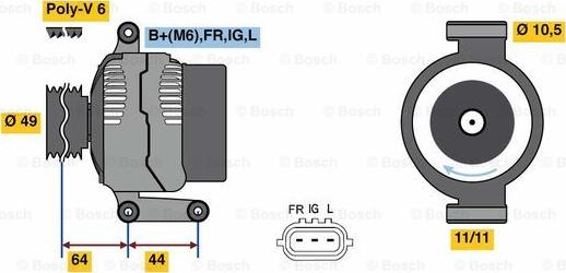 BOSCH 0 986 080 610 - Генератор mashina-shop.ru