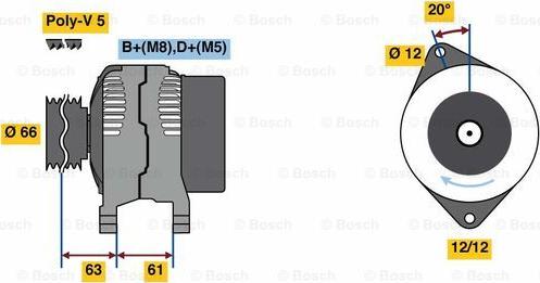 BOSCH 0 986 080 280 - Генератор mashina-shop.ru