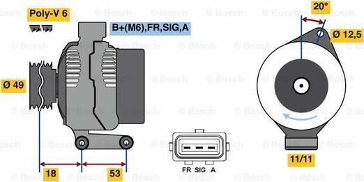 BOSCH 0 986 080 700 - Генератор mashina-shop.ru