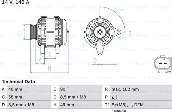 BOSCH 0 986 083 050 - Генератор mashina-shop.ru