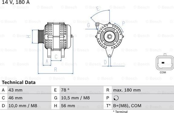 BOSCH 0 986 082 510 - Генератор mashina-shop.ru