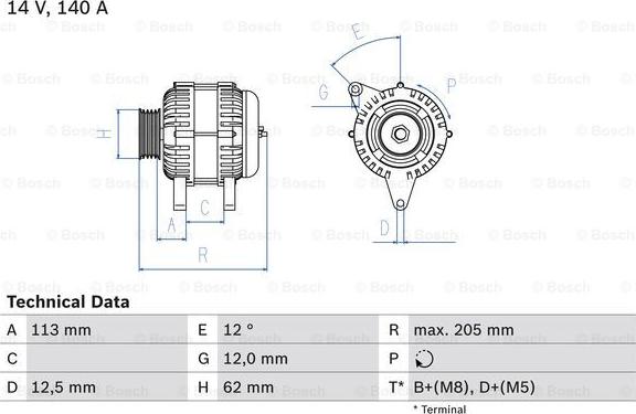 BOSCH 0 986 082 620 - Генератор mashina-shop.ru