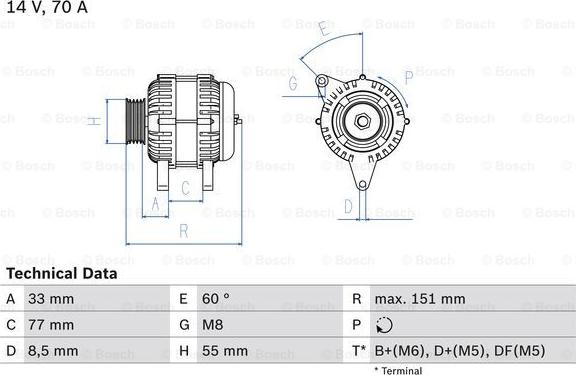 BOSCH 0 986 039 510 - Генератор mashina-shop.ru