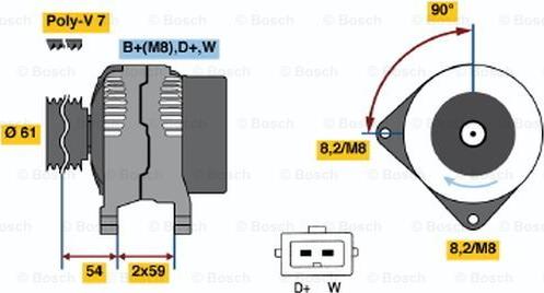 BOSCH 0 986 039 080 - Генератор mashina-shop.ru