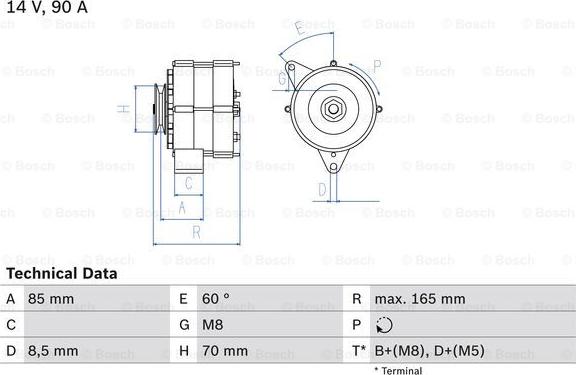 BOSCH 0 986 034 160 - Генератор mashina-shop.ru