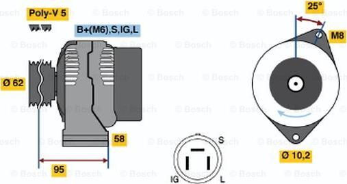 BOSCH 0 986 035 501 - Генератор mashina-shop.ru