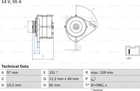 BOSCH 0 986 035 641 - Генератор mashina-shop.ru