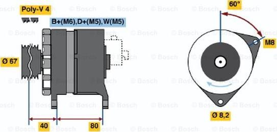 BOSCH 0 986 036 631 - Генератор mashina-shop.ru